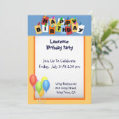 Happy Birthday Einladung (Stehend Vorderseite)