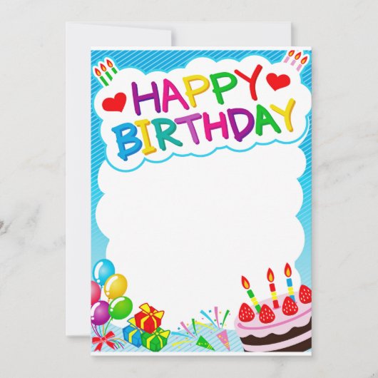 Happy Birthday Einladung (Vorderseite)