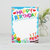 Happy Birthday Einladung (Stehend Vorderseite)