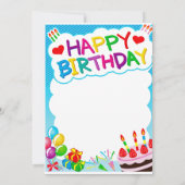 Happy Birthday Einladung (Rückseite)