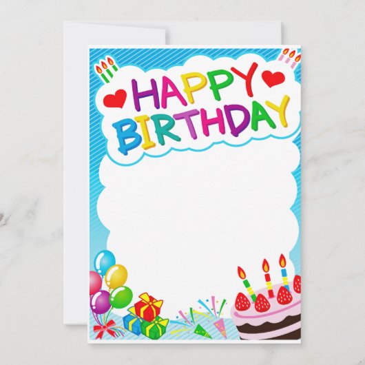 Happy Birthday Einladung (Rückseite)