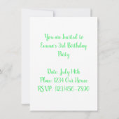 Happy Birthday Einladung (Rückseite)