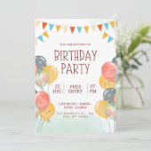 Happy Birthday Einladung (Stehend Vorderseite)