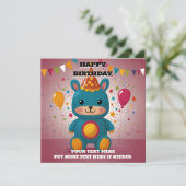 Happy Birthday Einladung (Stehend Vorderseite)