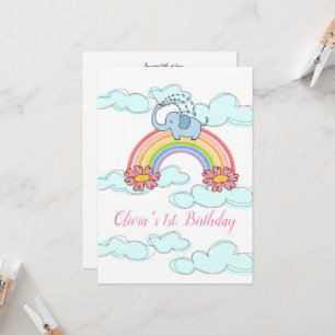 Happy Birthday Einladung Baby Blue Elephant