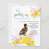 Happy Birthday Einladung Baby Duck Floral (Rückseite)