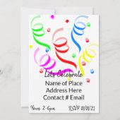 Happy Birthday Einladung Balloons Cupcakes (Rückseite)