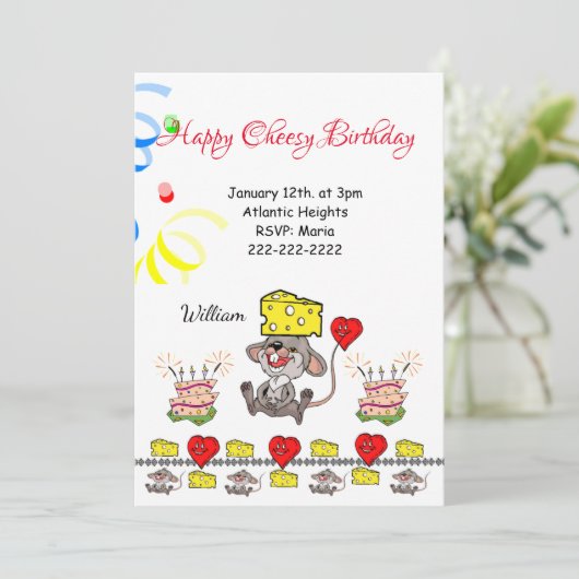 Happy Birthday Einladung Cheesy Birthday Wild One (Stehend Vorderseite)