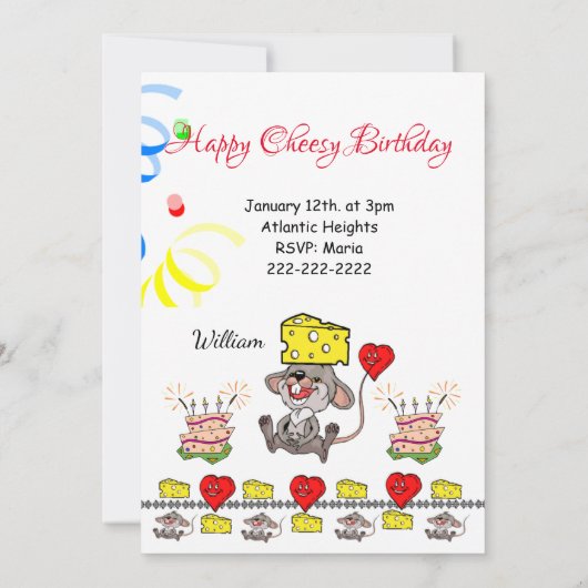 Happy Birthday Einladung Cheesy Birthday Wild One (Rückseite)