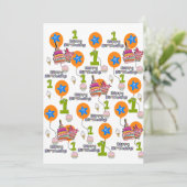 Happy Birthday Einladung Erster Geburtstag #1 (Stehend Vorderseite)