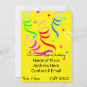 Happy Birthday Einladung Pink Worm Cupcakes (Rückseite)