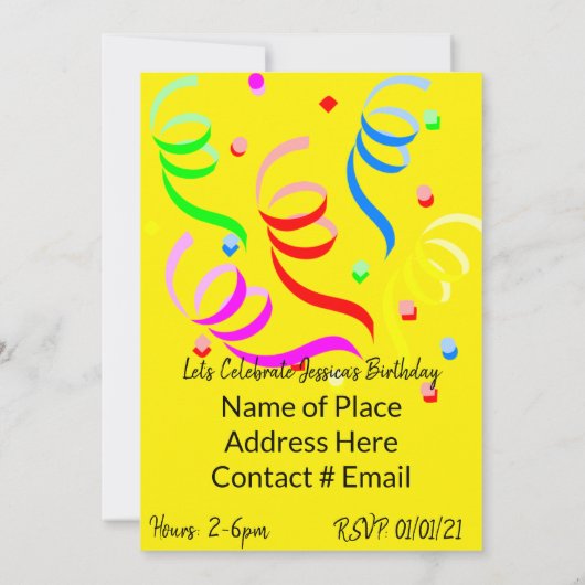 Happy Birthday Einladung Pink Worm Cupcakes (Rückseite)