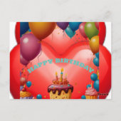 Happy Birthday Einladung Postkarte (Rückseite)