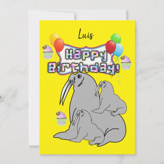 Happy Birthday Einladung Siegel Balloons (Vorderseite)