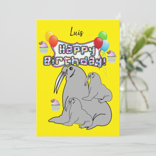 Happy Birthday Einladung Siegel Balloons (Stehend Vorderseite)