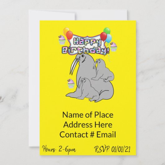 Happy Birthday Einladung Siegel Balloons (Rückseite)