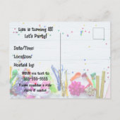 Happy Birthday Einladungspostkarte (Rückseite)