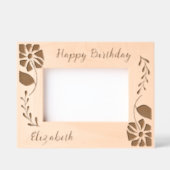 Happy Birthday Einzigartige Groovy Wildblume und B Geätzte Rahmen (Vorderseite)