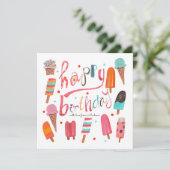 Happy Birthday | Eissommer | Grußkarte Karte (Stehend Vorderseite)