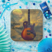 Happy Birthday Electric Guitar Pappteller (Party)