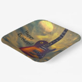 Happy Birthday Electric Guitar Pappteller (Gewinkelt)