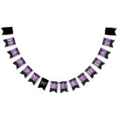 Happy Birthday 🎈 Elegant Amethyst Lila und schwar Wimpelkette (Alle)