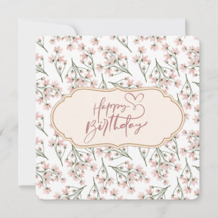 Happy Birthday Elegant Rosa Bläserner Geburtstag Feiertagskarte