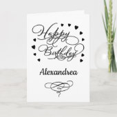 Happy Birthday Elegant Stilvolle Skripte personali Karte (Vorderseite)