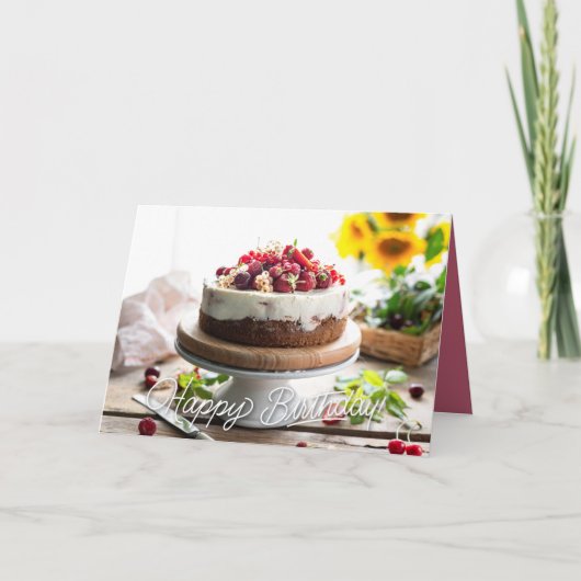 Happy Birthday Elegante Cake Karte (Vorderseite)