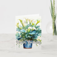 Happy Birthday Elegante Calla Lilies Blume