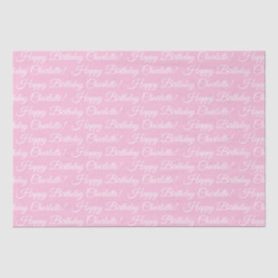 Happy Birthday elegante Drehbuch individuelle Name Seidenpapier