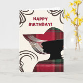 Happy Birthday Elegante Frau Madras Persönliche Da Karte (Gelbe Blume)