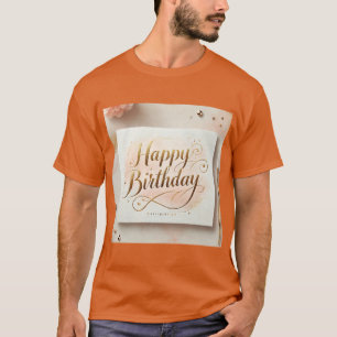 Happy Birthday Elegante Gold Design T-Shirt