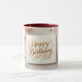 Happy Birthday Elegante Gold Design Tasse