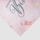 Happy Birthday Elegante Pink Pastel Niedlich Seidenpapier (Ausschnitt)