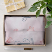 Happy Birthday Elegante Pink Pastel Niedlich Seidenpapier (Geschenk)