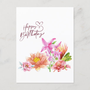 Happy Birthday Elegante Postkarte