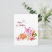Happy Birthday Elegante Postkarte (Stehend Vorderseite)