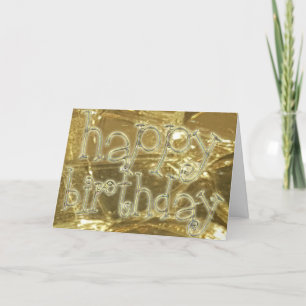 Happy Birthday Elegante Typografie Gold Glitzer Karte