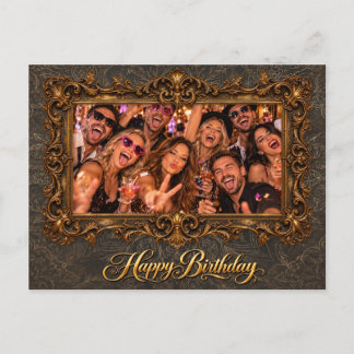 Happy Birthday – Elegante Vintage-Geburtstagskarte Feiertagspostkarte