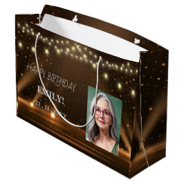 Happy Birthday Elegantes Schwarzes Party Moderner  Große Geschenktüte