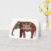 Happy Birthday Elephant Karte (Gelbe Blume)