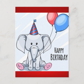 Happy Birthday Elephant Postkarte