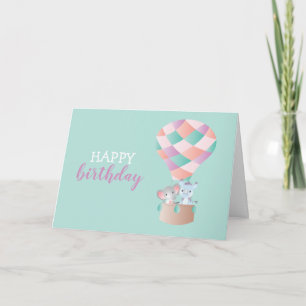 Happy Birthday Elephant Rhinoceros Karte