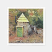 Happy Birthday Elf House Serviette (Vorderseite)
