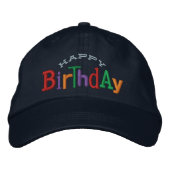 Happy Birthday Embroidery Hat Bestickte Kappe (Vorderseite)