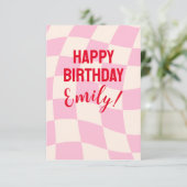 Happy Birthday Emily Individuelle Name Personalisi Karte (Stehend Vorderseite)