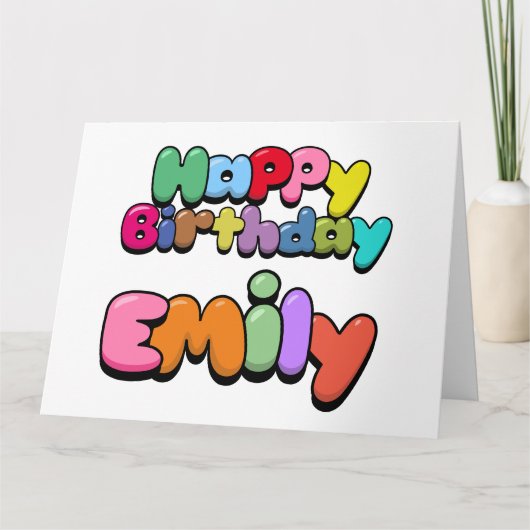 Happy Birthday Emily Karte (Vorderseite)