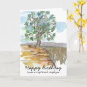 Happy Birthday Employee Pinyon Pine Tree Karte (Gelbe Blume)