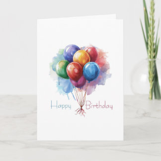 Happy Birthday Employee Unique Balloons Card Karte